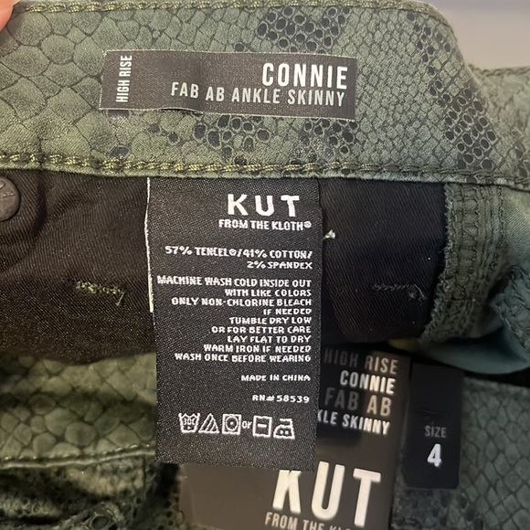 NWT Kut From The Kloth Connie High Rise Fab AB Skinny Snakeskin Size 4 - Picture 9 of 9